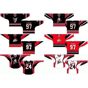 CeDH Customized 2009 10-Pres OHL Mens Womens Kids White Red Black Stiched Niagara IceDogs s 2007 08-2008 09 Ontario Hockey League Jerseys