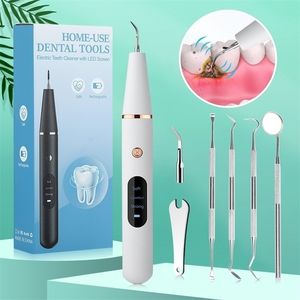 Electric Ultrasonic Irrigator Dental Calculus Oral Tartar Remover Tooth Stain Cleaner LED Teeth Whitening Cleaning tools 220727