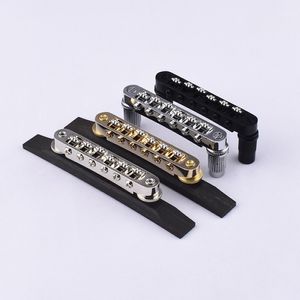 Tune-O-Matic Roller Saddle Bridge para guitarra de jazz com base de ébano suprimentos de guitarra