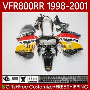 Wróżki Zestaw do Honda Interceptor VFR800RR VFR 800RR 800 CC RR VFR800 98 99 00 01 Body 128NO.60 800CC VFR-800 RR New Repsol 1998 1999 2000 2001 VFR800R 98-01 Nadwozie