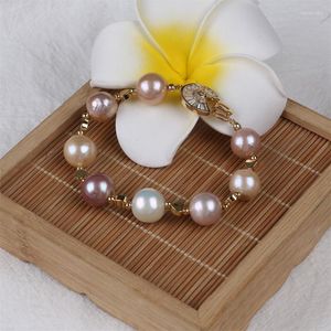 Fili di perline Bracciale di perle rotonde Edsion Perline sciolte d'acqua dolce eleganti per le donneLars con perline22