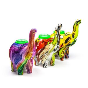 Elephant Form Vattenrör Silikon Material Oljebrännare Rör Hookahs Rökning Tillbehör Glas Bongs DAB Rigs Oil Rig SP338