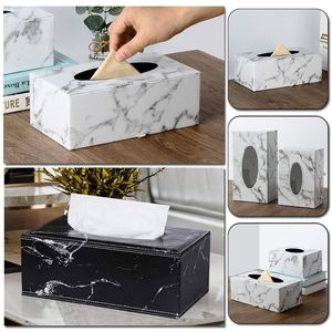 Retangular Modern Marble Retângulo Faux Caso de lenço de papel guardana