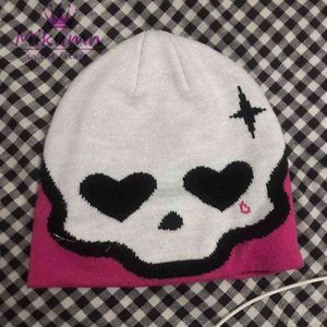 Beanie/Skull Caps Ball Caps harajuku gotiska söta skalle beanies hattar för kvinnor gi t220823