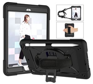 Caixa de alça de ombro à mão para iPad Mini 1/2/3 de 7,9 polegadas robô pesado robô híbrido Hybrid Armour Kickstand Shopfrof Shop Cask com porta -lápis (C)