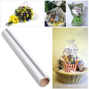 Gift Wrap 40x3000cm Transparent Wrapping Paper Roll Cellophane Clear Wrapper For Gifts Baskets FlowersGift