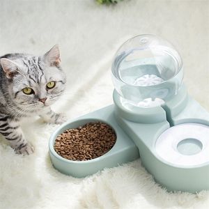 Bubble Pet Bowls Cat Food Automatic Feeder Fountain för vatten Drinking Dog Kitten Matning Container Y200917