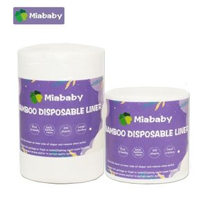 Miababy 3 rolls/set Disposable Diapers Liners Biodegradable & Flushable Nappy Cloth Diaper 100% Bamboo Rayon 220512