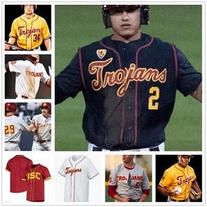 Chen37 Maglia personalizzata USC Trojans Baseball cucita 28 Kyle Hurt 5 Blake Sabol 15 Chase Bushor 3 CJ Stubbs 35 Connor Lunn qualsiasi numero di nome