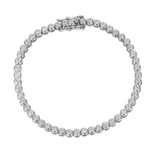 Braccialetti con ciondoli Trendy Bracciale tennis in argento sterling 925 2mm D colore Moissanite per donna Bracciale rigido con catena in oro bianco placcato con diamanti GiftCharm