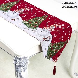 Elk Linen Christmas Table Runner Merry Christmas Decoration for Home Mesa de Natal Ornamentos de Natal Navidad Ano Novo de 201203