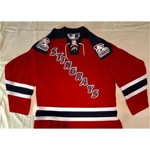 MPersonalizza la maglia da hockey STINGRAYS della CAROLINA DEL SUD ricamo cucito o personalizzato qualsiasi nome o numero maglia retrò
