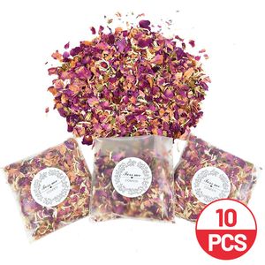 10 pacotes de casamento natural confete flor seca pétalas de rosa pop chá de panela decoração de festa de aniversário faça você mesmo presente de dia dos namorados