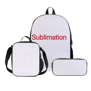 Оптовая сублимация DIY рюкзаки наставьте другие офисные принадлежности для теплопередачи Печатная сумка Личная творческая полиэстерская школьная школьная сумка Новая