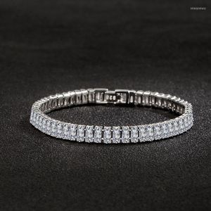 Bracelets de charme chegam 30% de prata de prata Trenda Retângulo brilhante CZ Zircon Ladies Bracelet Jewelry Jewelry