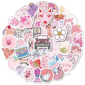 New Sexy 50Pcs Pink Purple Mashup Cute Cartoon Stickers Graffiti Girls Laptop Guitar Suitcase Waterproof Kids Classic Toys Sticker Decals