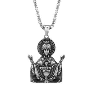 Kedjor Christian Virgin Mary Necklace rostfritt stål halsbindare