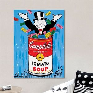 Alec Graffiti tela pittura pop art soldi quadros Arte urbana Pittura acrilica Wall Art immagini per soggiorno Home Decor T200904