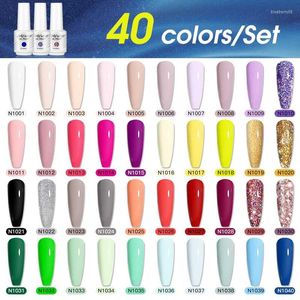 Nail Art Kits 40pcs Set Gel Polish Set Complete Whole Summer Colors Nails UV Led Esmaltes Semiperment Varnish ArtNail