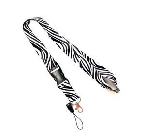 The new zebra pattern mobile phone lanyard key chain strap certificate neck has a variety of styles to choose from AA220318