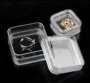 40x40 Exibição transparente de estampa flutuante Gemas de jóias de jóias Caixa de embalagem de jóias Pet Membrane Stand Dh978