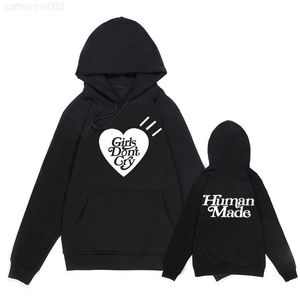 Mädchen nicht weinen HUMAN MADE Hoodie Männer Frauen Streetwear Druck Casual Fleece Pullover Teen Paar Kleidung G220729