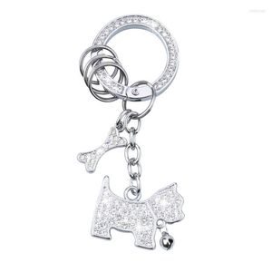 Keychains Diamond Crystal Dog Carchain Acessórios para Mulheres Meninas Correntes Titulares Backpacks Charms Sacos Golagens fofos presentes Smal22