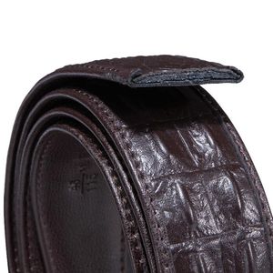 Belts 3.5cm Men Leather Without Buckle Luxury Brown Automatic Belt Body Strap Casual Cowhide Waist Straps DiBanGuBelts