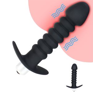 Giocattolo del sesso Massaggiatore Butt Plug anale Vibratore del vibratore Massaggio della prostata Tallone Singola vibrazione Stand Stimolatore per uomini Donne Coppie