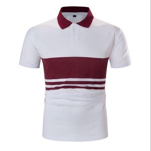 Polos masculinos de colar vermelho branco de colar de duas cores design de camisa masculina fashion fm797men
