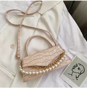 HBP 6 Colors White Pearl Armpit Bag Bag Baguette Sumbams 2021 Последняя мода милый волновый рисунок сплошной цвет однорубежный мессенджер сумочка