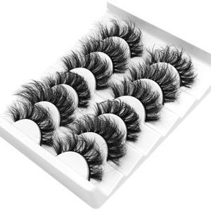 cat-eye fuffy faux mink lashes 8d ofpyラッシュ5/6ペアパックドラマチックな長い厚いボリュームまつげまつげ