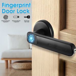 ElecTRONic Dual Mode USB Rechargeable Fingerprint Door Security Biometric Handle Lock for Apartment 220704