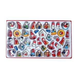 48pcs Christmas wooden Ornament Wood Hanging Pendants chrismas party decorations kid year gifts tree puppets Y201020