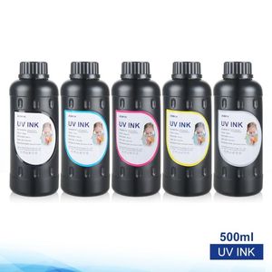 Mürekkep Yeniden Doldurma Kitleri Şişe X 500ml UV / LED Düz yataklı yazıcı 3D 1390 1400 1410 L800 R290 R330ink Kitink