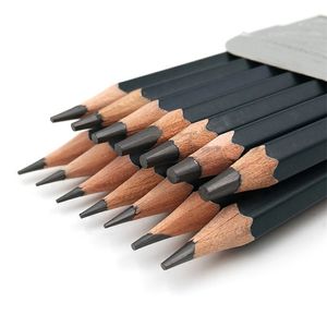 14PcsSet Professional Sketch Drawing Pencil Set HB 2B 6H 4H 2H 3B 4B 5B 6B 10B 12B 1B Painting Writing Pencil Stationery Supply 220722