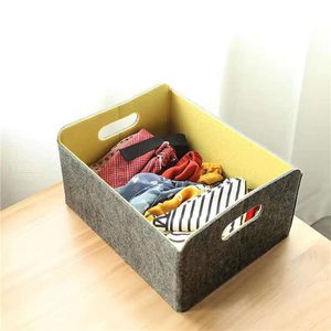 Storage Bags Nordic Felt Handmade Basket Living Room Grey Sundries Folding Organizer Box Baby Toys Cloth Bedroom Sock 2022Storage