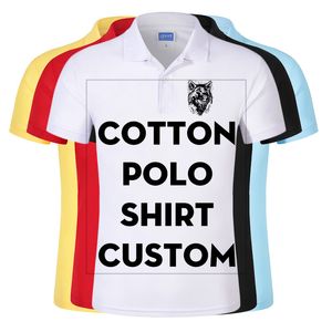 Polo personalizzata stampata con il tuo design / Per la squadra di gruppo degli uomini della scuola Maglietta casual in cotone traspirante Tops Tees 220608
