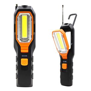 USB 충전식 LED 손전등 작업 라이트 램프 LED Torch Support 캠핑 워크숍 자동차 수리를위한 스위블 후크