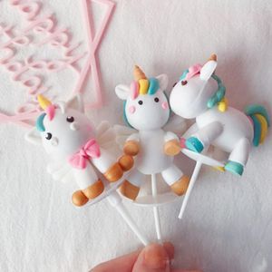 Unicorn Cake Topper Brithday Party Supplies Decor 1st Girl Diy Decorating Children's Handgjorda dekorativa tillbehör