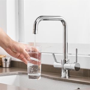 kitchen faucet with filtered water water filter taps Double Bend right angle Faucet brass made drinking water faucet sink tap T200805