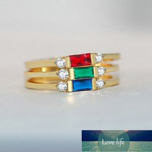 Fashion Thin Dainty Band Rings For Women Mini Crystal OL Yellow Rose Gold and Silver Color Working Gift Elegant Jewelry
