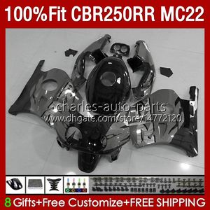 Injection For HONDA MC22 CBR 250RR 250 RR Grey black CBR250 CC 90 91 92 93 94 95 96 97 98 99 131No.224 CBR250RR CBR 250CC 1990 1991 1992 1993 1996 1997 1998 1999 Fairings