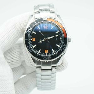 Black Orange Bezel Planet Meter Limited Watch 44mm Quartz Chronograph Ocean Diver 600m Stainless Steel Back Sports Sea Mens Watches