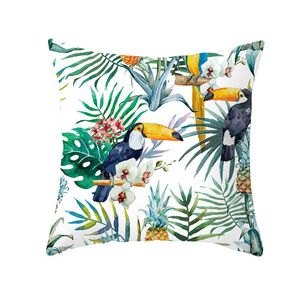 Decoração nórdica de travesseiros havaianos de folhas de palmeiras tropicais para almofada de almofada de sofá -lança travesseiros de decoração para decoração de decoração 45x45cm