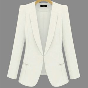 2019 Nuevo Tallas grandes para mujer Trajes de negocios Primavera Otoño Allmatch mujer Blazers Chaquetas Chaqueta corta de manga larga delgada Traje de mujer CJ191201