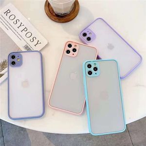 Shockproof Armor Matte Cases For iPhone 13 12 11 Pro Max XR XS X 7 8 Plus SE Mini Luxury Silicone Bumper Clear Hard PC Cover