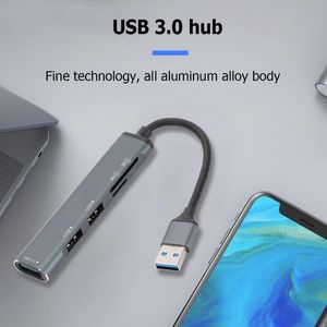 Hubs USB USB3.0 / 2.0 Typ 3.1 Rozszerzenie Multi Hub Splitter Aluminium C / Docking Station Adapter dla bezpiecznego cyfrowego czytnika kart TF