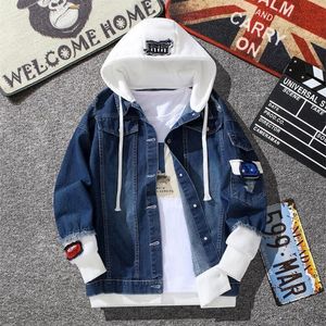 Männer Denim Jacke Street Hip Hop männer Mit Kapuze Jean Jacken Männlichen Casual Oberbekleidung Herbst Winter Mode Slim Fit Mantel 220817