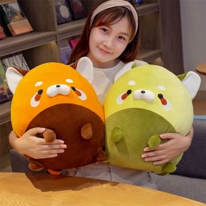 28/35cm Kawaii 뚱뚱한 너구리 봉제 인형 부드러운 면화 갈색 곰 동물 인형 베개 키즈 아기 연인 귀여운 생일 선물 220409